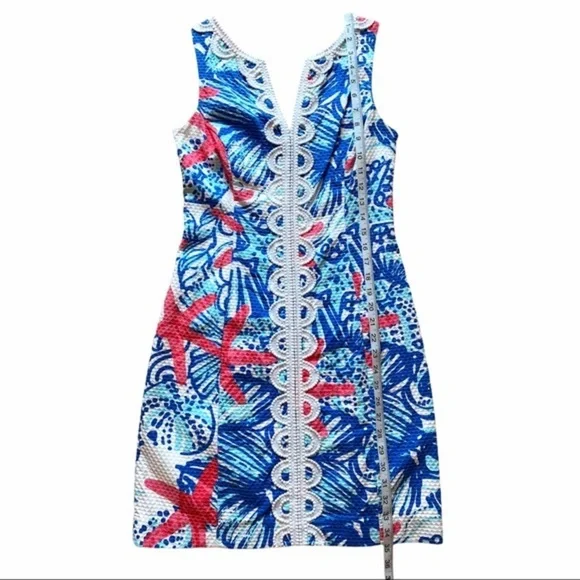 Lilly Pulitzer Size 0 She Shells Janice Shift Dress w/Lace Excellent Condition - Picture 5 of 16